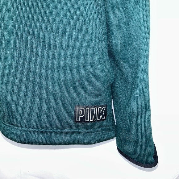 Victoria’s Secret Pink Jacket 1/2 Zip Long Sleeve Fleece Lined Oversize Pullover - Picture 8 of 13